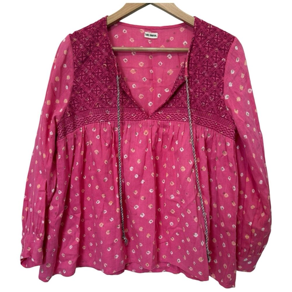 V.DE.VINSTER Tier Cotton Blouse Pink Size M